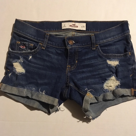 Hollister Distress Jean Women 0/24 Short Pants - Picture 3 of 7